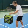 VEVOR Tennis Ball Hopper, Holds 80 Tennis Balls, Pickleball Basket Cart with Wheels for Easy Pick Up, Portable Pickleball Collection Caddy with Heavy-Duty Construction, for Training Carrying Storage