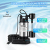 VEVOR 1.5 HP Submersible Cast Iron and Steel Sump Pump, 6000 GPH Submersible Water Pump with Integrated Vertical Float Switch, for Basement Water Basin and Flooding Area Tested to UL Standards