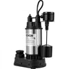 VEVOR 1.5 HP Submersible Cast Iron and Steel Sump Pump, 6000 GPH Submersible Water Pump with Integrated Vertical Float Switch, for Basement Water Basin and Flooding Area Tested to UL Standards