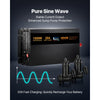 VEVOR Sump Pump Battery Backup System, 1500W, Auto Switches to Battery Inverter for Continuous Sump Pump Operation, Pure Sine Wave, LCD Display, for Basement Protection Emergency and Power Outage