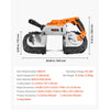VEVOR 20V Portable Band Saw, 5 Inches Deep Cut, 360W Bandsaw with Brushless Motor, Cordless and Compact Portaband, Hang Hooks, 0-120 m/min Variable Speed, for Cutting Metal, Wood (Bare Tool Only)