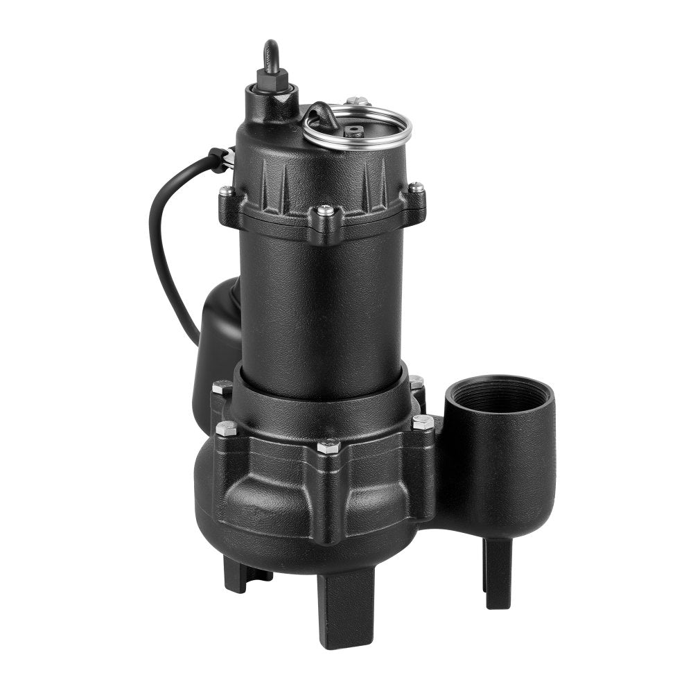 VEVOR Sewage Pump System, 1/2 HP, 4800 GPH Cast Iron Sewage Pump with Basin Kit, 120 Volt, Automatic On/Off Outdoor Water/Seepage Collection and Removal System with Float Switch, 2" Discharge, Black