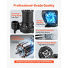 VEVOR Sewage Grinder System, 1 HP, 5100 GPH Cast Iron Sewage Pump with Basin, Grinding Blade, 120V Automatic Outdoor Water/Seepage Collection and Removal System with Float Switch, 2" Discharge, Black