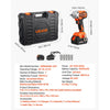 VEVOR Cordless Impact Wrench, 280 ft-lbs / 380 N·m High Torque, 3/8 inch, 20V Electric Impact Wrench with Brushless Motor, 4Ah Battery, Charger, 5 Sockets and Belt Clip, for Car Tire Truck DIY