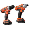 VEVOR Tool Combo Kit, 12V Max Cordless 2-Tool Combo Kit, with 3/8 in Drill, 1/4 in Impact Driver, Compact Cordless Power Tool Combo Kit with 2.0 Ah Batteries, Screws, One Charger, and One Cloth Bag