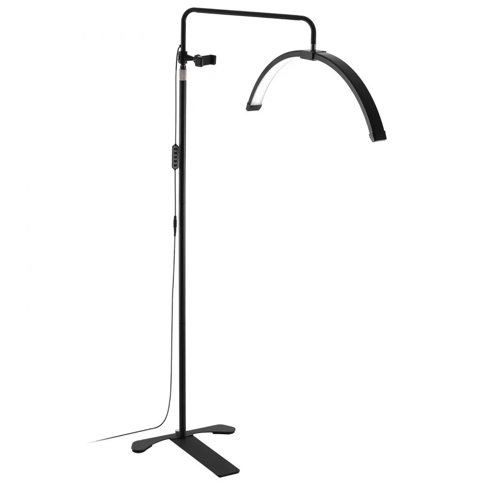 VEVOR Half Moon Light for Esthetician, 26 inch Dimmable LED Floor Lamp Lash Light for Eyelash Extensions, Arched Eyelash Lamp with Phone Holder, Remote Control, for Beauty, Skincare, Eyebrows, Tattoo