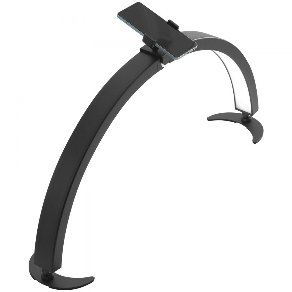 VEVOR Nail Desk Light, 40 W Half Moon Desk Lamp with Phone Holder, Adjustable Brightness and Color Temperature, Arched LED Table Light for Nail Tech, Tattoo Artists, Beauty, Eyelash Extensions