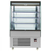VEVOR Open Air Merchandiser, 5.4 cu. ft. 3-Tier Shelving Commercial Refrigerator, Grab and Go Fan Cooling Display Cooler, with LED Lighting, Night Curtain, Upright for Restaurants, Stores, Office
