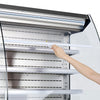 VEVOR Open Air Merchandiser, 5.4 cu. ft. 3-Tier Shelving Commercial Refrigerator, Grab and Go Fan Cooling Display Cooler, with LED Lighting, Night Curtain, Upright for Restaurants, Stores, Office