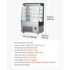 VEVOR Open Air Merchandiser, 5.4 cu. ft. 3-Tier Shelving Commercial Refrigerator, Grab and Go Fan Cooling Display Cooler, with LED Lighting, Night Curtain, Upright for Restaurants, Stores, Office