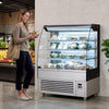 VEVOR Open Air Merchandiser, 7.5 cu. ft. 3-Tier Shelving Commercial Refrigerator, Grab and Go Fan Cooling Display Cooler, with LED Lighting, Night Curtain, Upright for Restaurants, Stores, Office