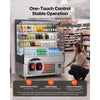 VEVOR Open Air Merchandiser, 7.5 cu. ft. 3-Tier Shelving Commercial Refrigerator, Grab and Go Fan Cooling Display Cooler, with LED Lighting, Night Curtain, Upright for Restaurants, Stores, Office