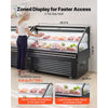 VEVOR Open Air Merchandiser, 4.6 cu. ft. Shelving Commercial Refrigerator, Grab and Go Fan Cooling Display Cooler, with LED Lighting, Night Curtain, Horizontal for Restaurants, Stores, Office
