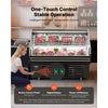 VEVOR Open Air Merchandiser, 4.6 cu. ft. Shelving Commercial Refrigerator, Grab and Go Fan Cooling Display Cooler, with LED Lighting, Night Curtain, Horizontal for Restaurants, Stores, Office