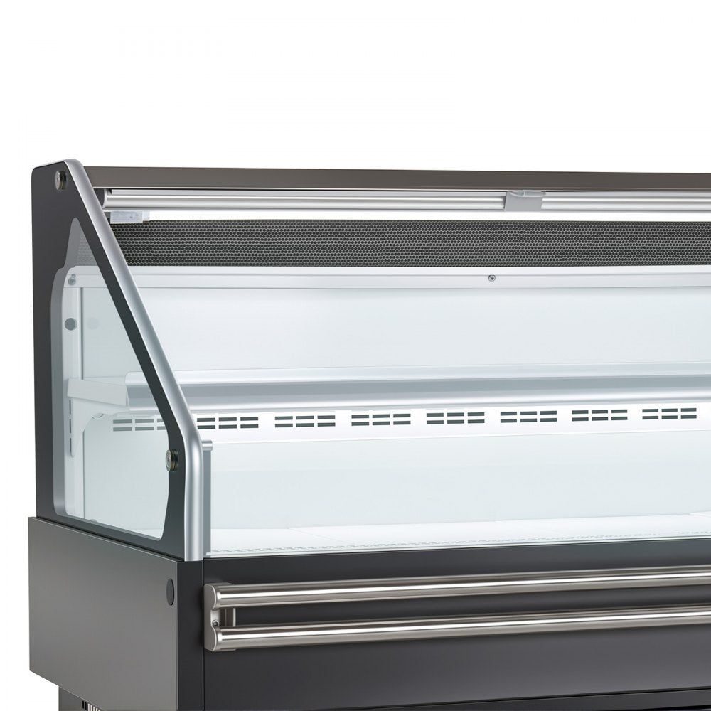 VEVOR Open Air Merchandiser, 4.6 cu. ft. Shelving Commercial Refrigerator, Grab and Go Fan Cooling Display Cooler, with LED Lighting, Night Curtain, Horizontal for Restaurants, Stores, Office