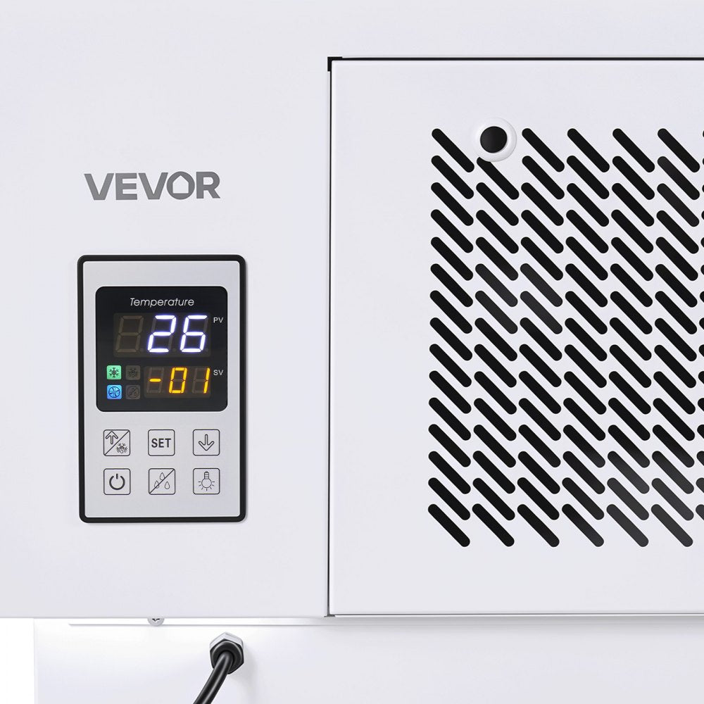 VEVOR Open Air Merchandiser, 3.1 cu. ft. Shelving Commercial Refrigerator, Grab and Go Fan Cooling Display Cooler, with LED Lighting, Night Curtain, Horizontal for Restaurants, Stores, Office