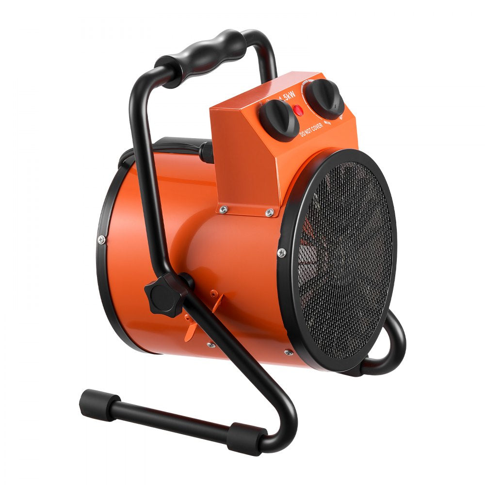 VEVOR Greenhouse Heater, 1500W Electric Space Heater with Thermostat, Heating Tube Element, 25° Adjustable Angle, IPX4 & Overheat Protection, Great for Grow Tent, Greenhouse, Flower Room, Home Office