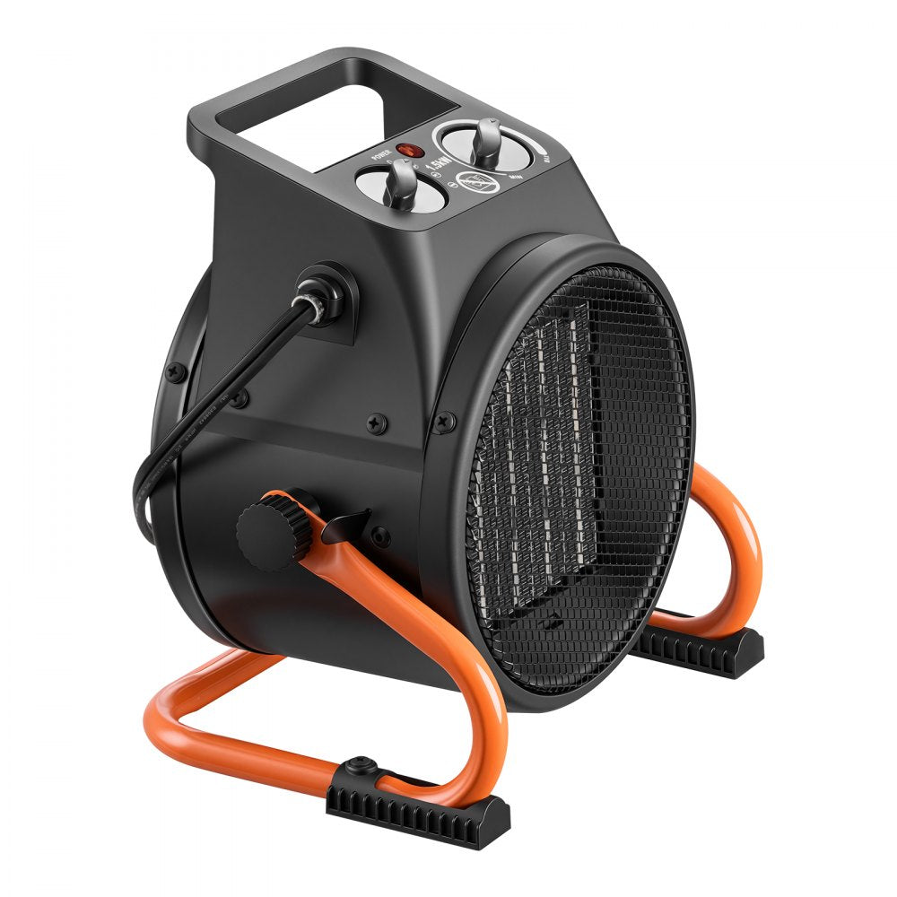 VEVOR Greenhouse Heater, 1500W Electric PTC Space Heater with Fan, Low & High Heat Modes, 15° Adjustable Angle, Overheat Protection, Portable for Grow Tent, Small Greenhouse, Flower Room, Home Office