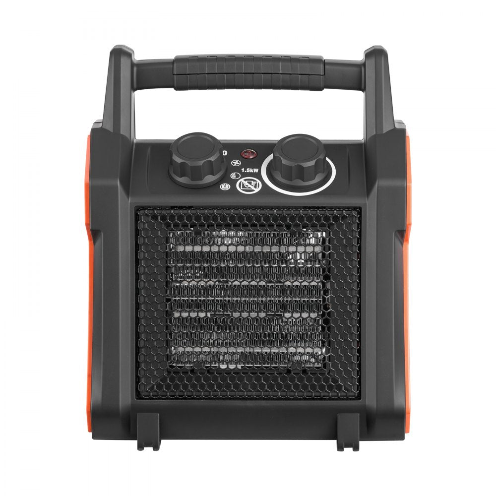 VEVOR Greenhouse Heater, 1500W Electric PTC Space Heater with Fan, Low & High Heat Modes, Overheat Protection, Tip-Over Shut-Off, Portable for Grow Tent, Small Greenhouse, Flower Room, Home Office