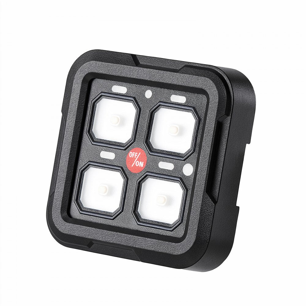 VEVOR 4 Gang Switch Panel RGB Circuit Control Box Backlight Auto-Dimmable, for 12-24V Car Truck Boat ATV UTV SUV, Toggle Momentary Strobe 3 Mode, 1440W 60A, Multifunctional Relay System, Waterproof