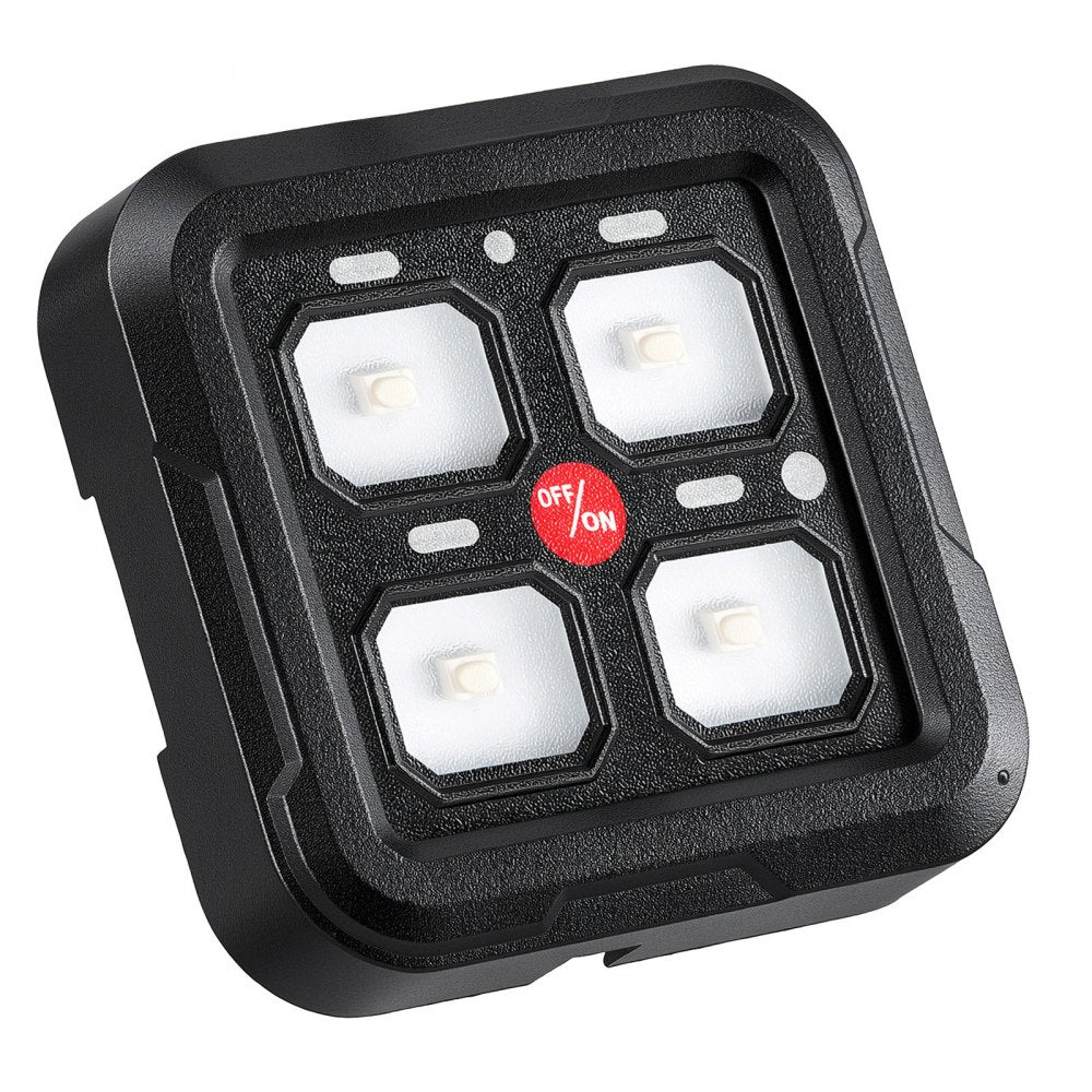 VEVOR 4 Gang Switch Panel RGB Circuit Control Box Backlight Auto-Dimmable, for 12-24V Car Truck Boat ATV UTV SUV, Toggle Momentary Strobe 3 Mode, 1440W 60A, Multifunctional Relay System, Waterproof