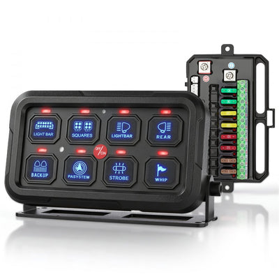 Vevor Switch Panel 8-Gang RGB Circuit Control Box with APP Control Backlight for 12-24V Vehicles New