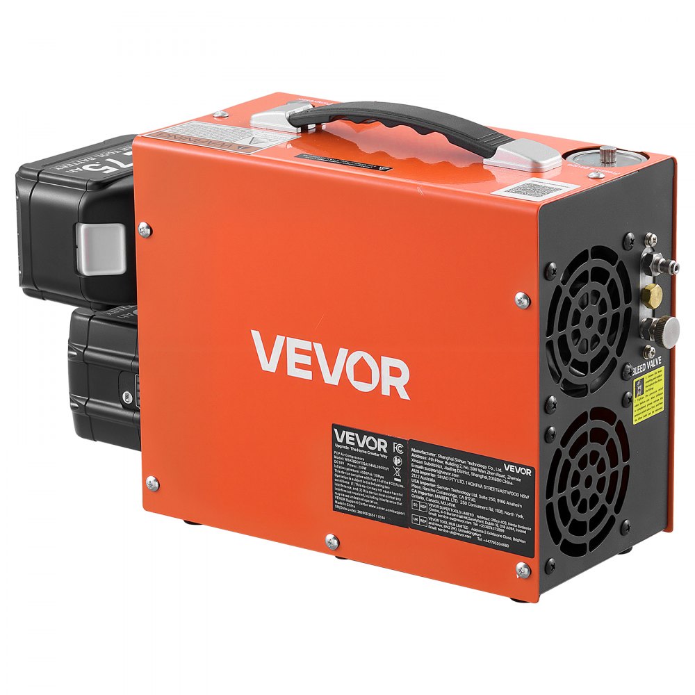 VEVOR Cordless PCP Air Compressor 4500PSI/30 MPa with Dual 18V 7.5AH Batteries, Auto Stop 250W PCP Airgun Compressor, Portable Paintball Tank Compressors for Air Rifle, Scuba Diving Bottle