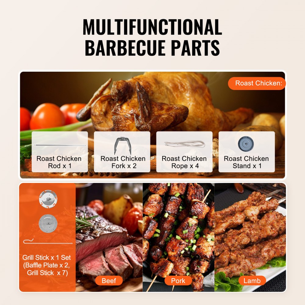 VEVOR Shawarma Grill Machine, Chicken Shawarma Cooker Machine Countertop, Electric Stainless Steel Broiler Gyro Rotisserie Oven Doner Kebab Machine, for Home Restaurant Kitchen Parties