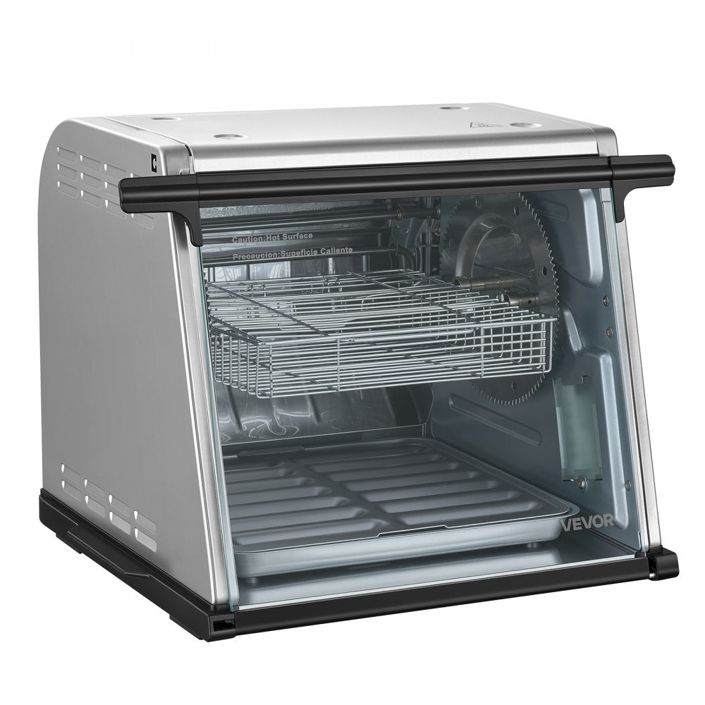 VEVOR Rotisserie Oven Large Capacity 12L Shawarma Grill Machine 1250W, for Chicken, Beef Ribs, Lamb Leg, Grilled Vegetables, Countertop Grill Roaster with Heat-Resistant Door and Timer Control