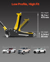 VEVOR Low Profile Floor Jack, 2.5 Ton (5500 lbs) Capacity, Aluminum & Steel Racing Floor Jack with Dual Pistons Quick Lift Pump, Hydraulic Trolley Car Lift for Compact SUVs, Lifting Range 3.74-18.7 in