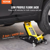 VEVOR Low Profile Floor Jack 2 Ton (4400 lbs) , Heavy Duty Aluminum Hydraulic Racing Floor Jack, Hydraulic Car Jack, Dual Piston Quick Lift Pump, 3.2"-14.6" Height Lifting Range (Yellow)