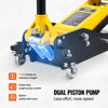 VEVOR Low Profile Floor Jack 2 Ton (4400 lbs) , Heavy Duty Aluminum Hydraulic Racing Floor Jack, Hydraulic Car Jack, Dual Piston Quick Lift Pump, 3.2"-14.6" Height Lifting Range (Yellow)
