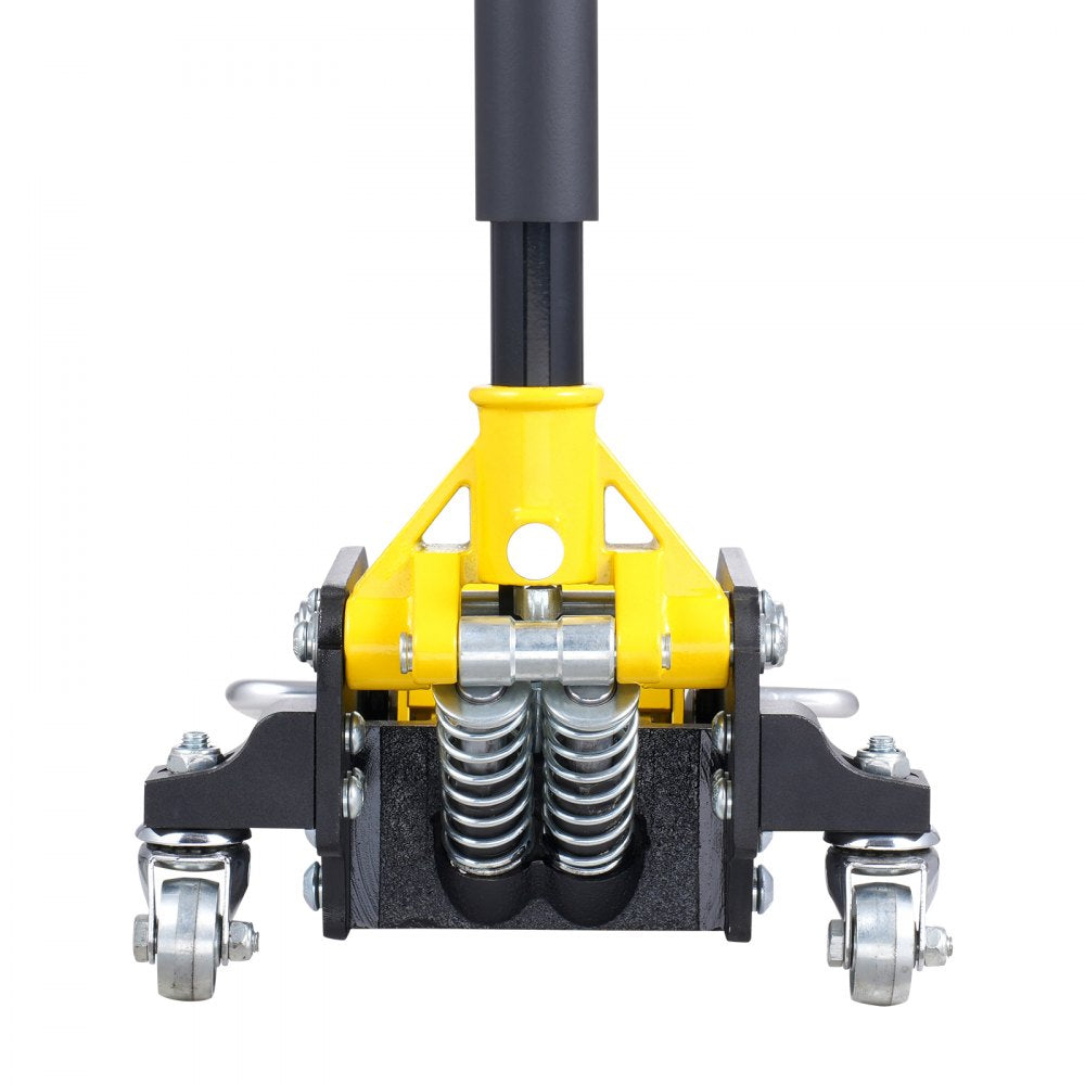 VEVOR Low Profile Floor Jack 2 Ton (4400 lbs) , Heavy Duty Aluminum Hydraulic Racing Floor Jack, Hydraulic Car Jack, Dual Piston Quick Lift Pump, 3.2"-14.6" Height Lifting Range (Yellow)