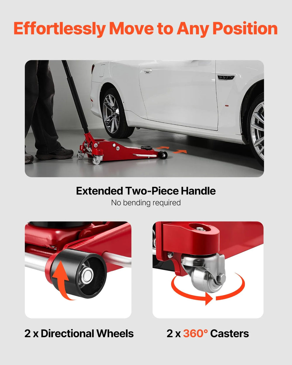 VEVOR Low Profile Floor Jack image - angle view 5