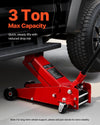VEVOR Low Profile Floor Jack, 3 Ton (6614 lbs) Capacity, Steel Racing Floor Jack with Single Piston Quick Lift Pump, Hydraulic Trolley Car Lift for Sports Cars, SUVs, Pickups, Lifting Range 5.1"-19.7"