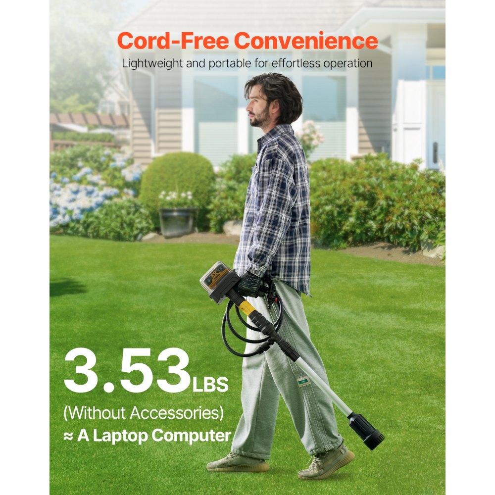 VEVOR Cordless Stick Water Transfer Pump, 528GPH, Portable Sump Pump with NPT3/4" Garden Hose, Compatible with Dewalt 20V MAX Battery (No Battery), Electric Utility Stick Pump for Pool, Garden, Pond
