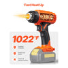 VEVOR Cordless Heat Gun, Hot Air Gun Compatible with DEWALT 20V Lithium Batteries, LCD Display Heat Shrink Gun with LED Light, Multi-Level Temp & 4 Nozzles, Ideal for Shrink Tubing, PVC Wrap, Crafting