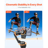 VEVOR Gimbal Stabilizer for Smartphone, 3-Axis Stabilization, AI-Powered Phone Gimbal for Android iPhone with Fill Light, Tripod, Auto Tracking, Portable Foldable Phone Stabilizer for Video Recording