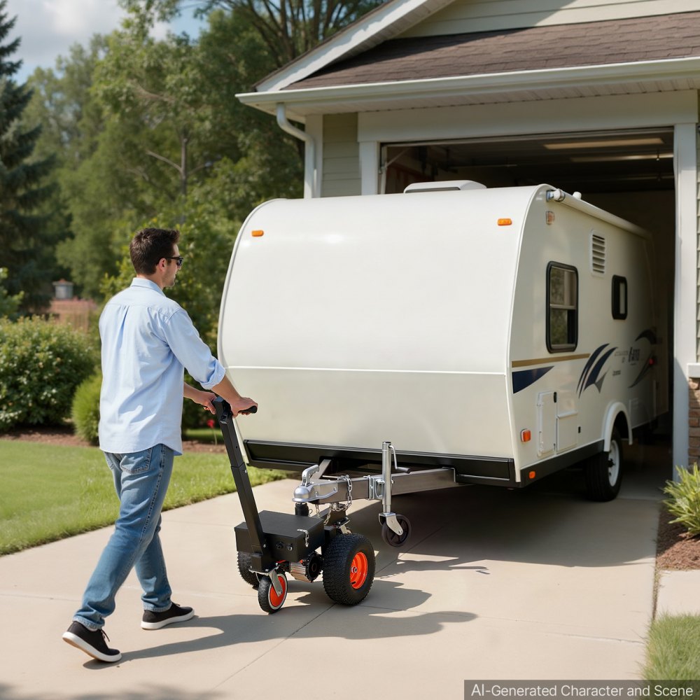 VEVOR Electric Trailer Dolly, 3600 lbs Capacity 800W 600 lbs Tongue Load, for RV Campers, Cargo, Utility & Boat Trailers, 2 in & 1-7/8 in Hitch Balls, Moving & Positioning Trailers, Heavy-Duty Steel