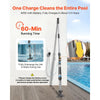 VEVOR Handheld Pool Vacuum, 8.5 GPM Cordless Spa Hot Tub Vacuum with Extension Pole and 2 Brush Heads, 60 Mins Running Time, for Small Debris, Sand, Rechargeable Pool Cleaner for Above Ground Pools