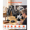 VEVOR Multi-Directional Microscope with Spring Bracket Universal Ball Vise, for Diamond Setting Jewelry Making Engraving, 7X-45X Continuous Magnification, Micro Inlaid Mirror with Adjustable LED Light