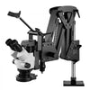 VEVOR Multi-Directional Microscope with Spring Bracket Universal Ball Vise, for Diamond Setting Jewelry Making Engraving, 7X-45X Continuous Magnification, Micro Inlaid Mirror with Adjustable LED Light