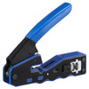 VEVOR RJ45 Crimp Tool Kit, Cat5e/Cat6/Cat6a Pass Through Ethernet Crimper for 8P8C Modular Plugs with 20pcs Connectors and 20pcs Covers, Wire Stripper and Network Tester