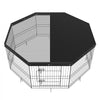 VEVOR Dog Playpen, 8 Panels Foldable Metal Dog Exercise Pen with Top Cover, 24" H Pet Fence Puppy Crate Kennel with Ground Stakes, Indoor Outdoor Dog Pen for Small Medium Pets, for Camping, Yard
