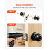VEVOR 6 Pack Black Door Knobs, Privacy Door Knob with Round Ball, Keyless Exterior & Thumb Turn Lock Interior, All Metal Doorknobs Hardware, Matte Black Modern Design for Bedroom & Bathroom