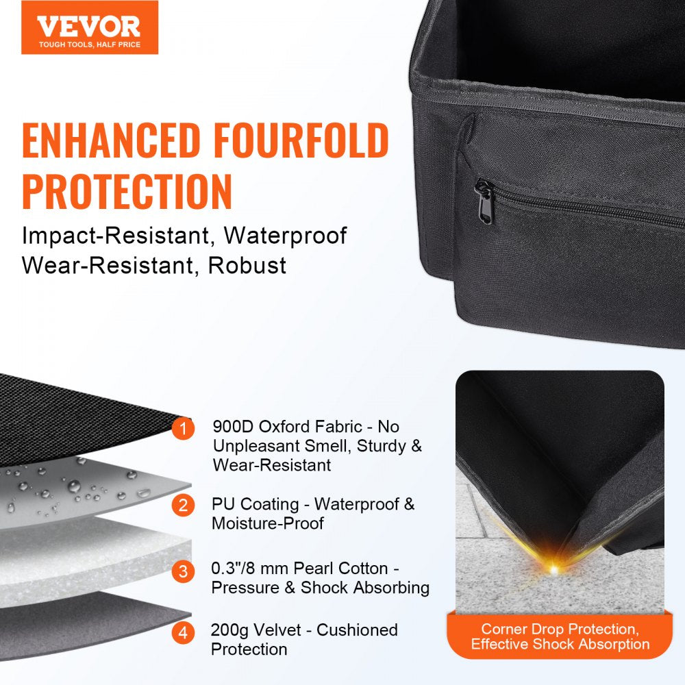 VEVOR Telescope Case, 40.7", Telescope Large Storage Bag with Fixed Buckles, Multi-Pocket & Detachable Divider, Shock-Absorbent Telescope Carrying Case for Optical Tube & Tripod, Counterweight Pocket