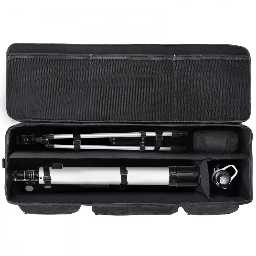 VEVOR Telescope Case, 40.7", Telescope Large Storage Bag with Fixed Buckles, Multi-Pocket & Detachable Divider, Shock-Absorbent Telescope Carrying Case for Optical Tube & Tripod, Counterweight Pocket