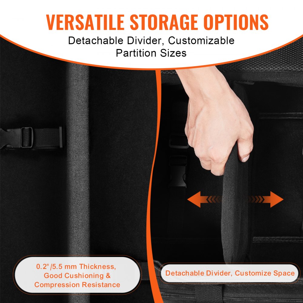VEVOR Telescope Case, 22 in, Telescope Storage Bag with Fixed Buckles, Multi-Pocket & Detachable Divider for Telescope, Shock-Absorbent Telescope Carrying Case to Easily Secure Optical Tube & Tripod