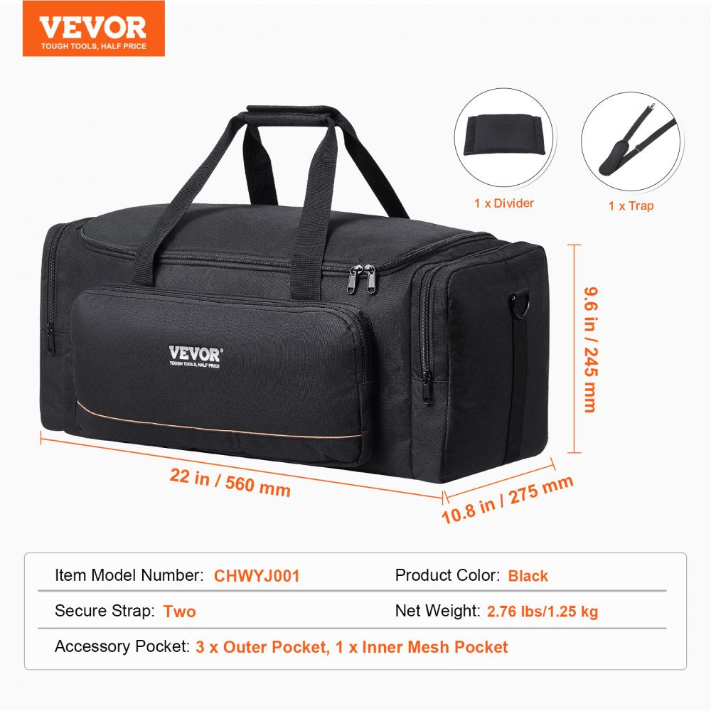 VEVOR Telescope Case, 22 in, Telescope Storage Bag with Fixed Buckles, Multi-Pocket & Detachable Divider for Telescope, Shock-Absorbent Telescope Carrying Case to Easily Secure Optical Tube & Tripod