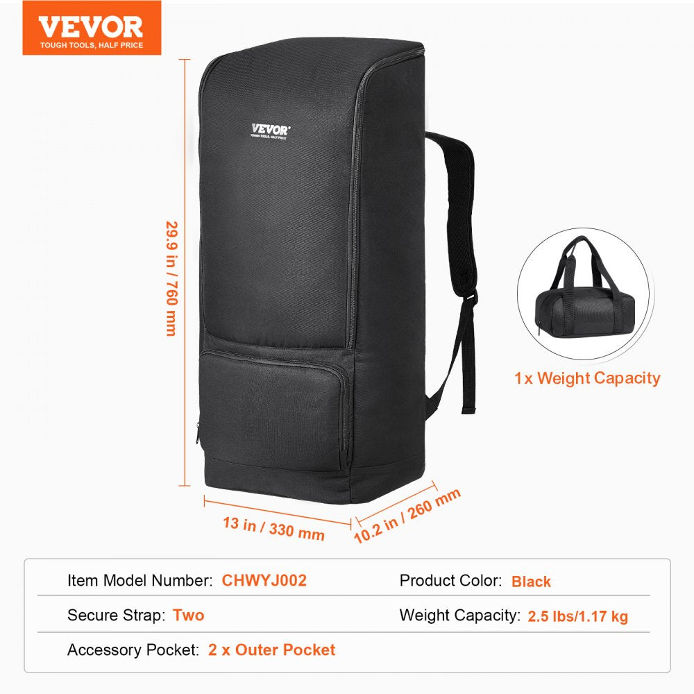 VEVOR Telescope Case, 29.9", Telescope Storage Backpack with Secure Strap, Pockets and Cozy Shoulder Traps, Shock-Absorbent Telescope Carrying Case for Optical Tube & Tripod, Counterweight Pocket